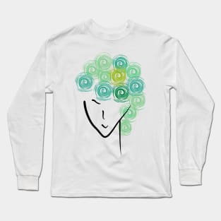 Portrait of curly girl Long Sleeve T-Shirt